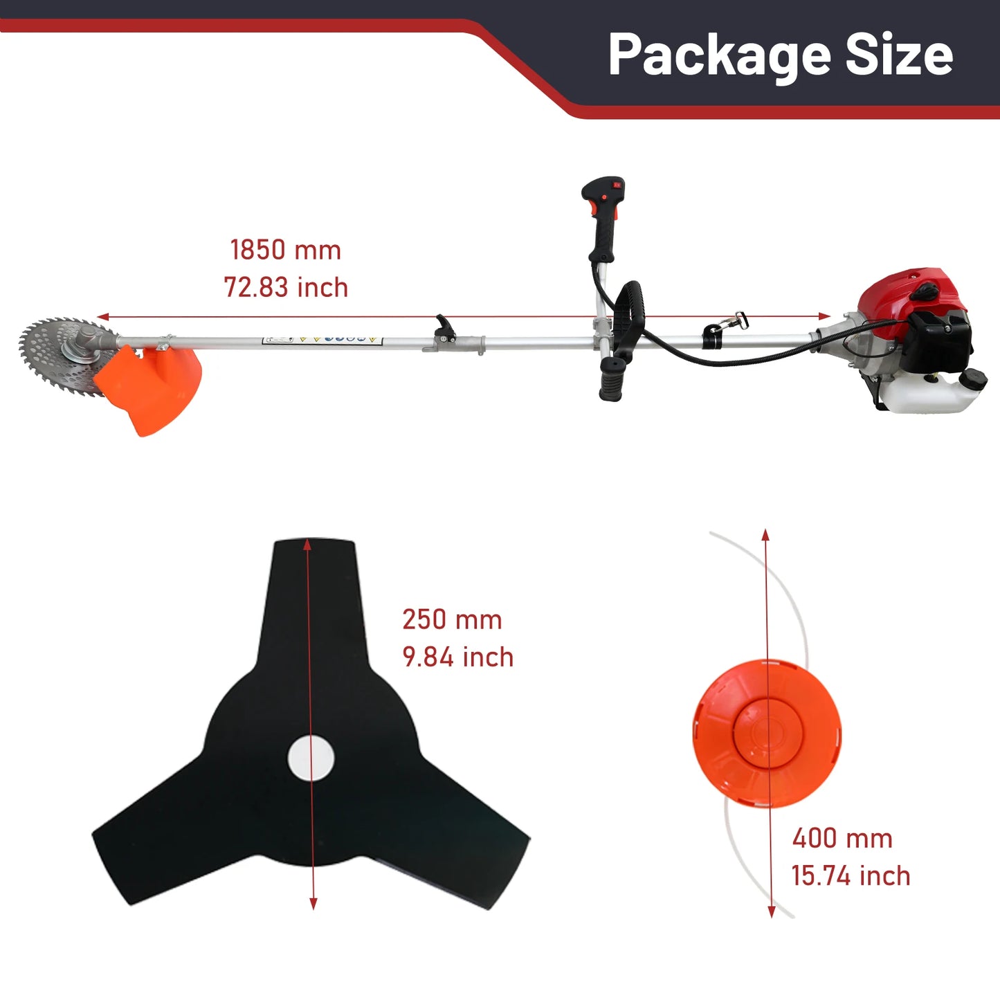 Gas Powered 4-In-1 Weed Wacker Hedge Trimmer Edger String Trimmer